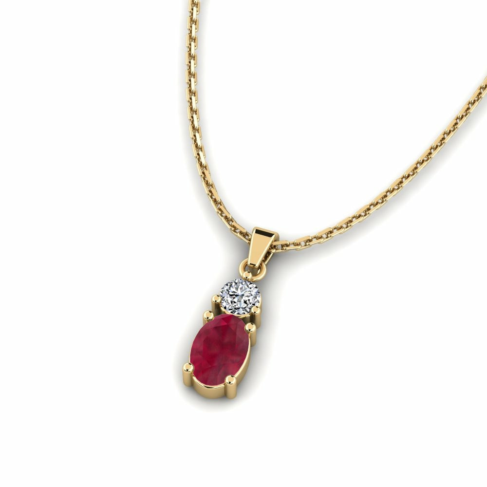 Nature Ruby Two Stone Pendant