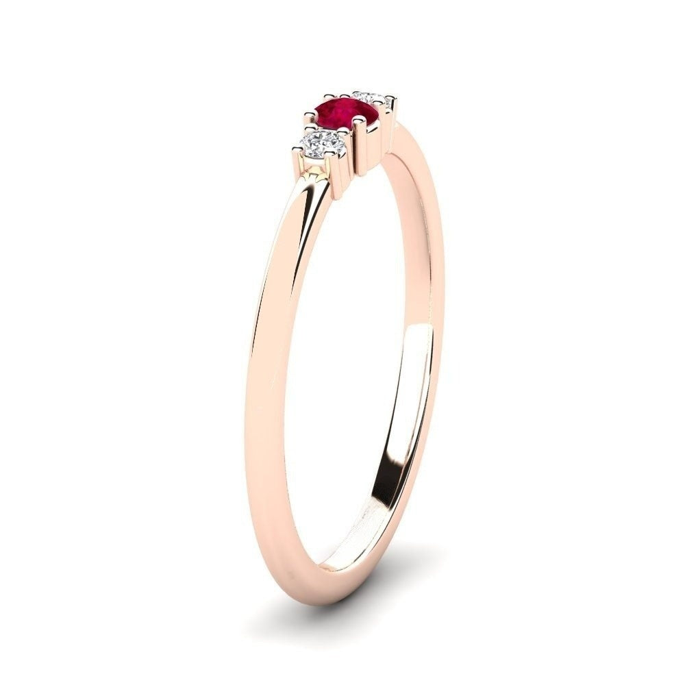 Three Stone Band Nature Ruby Ring