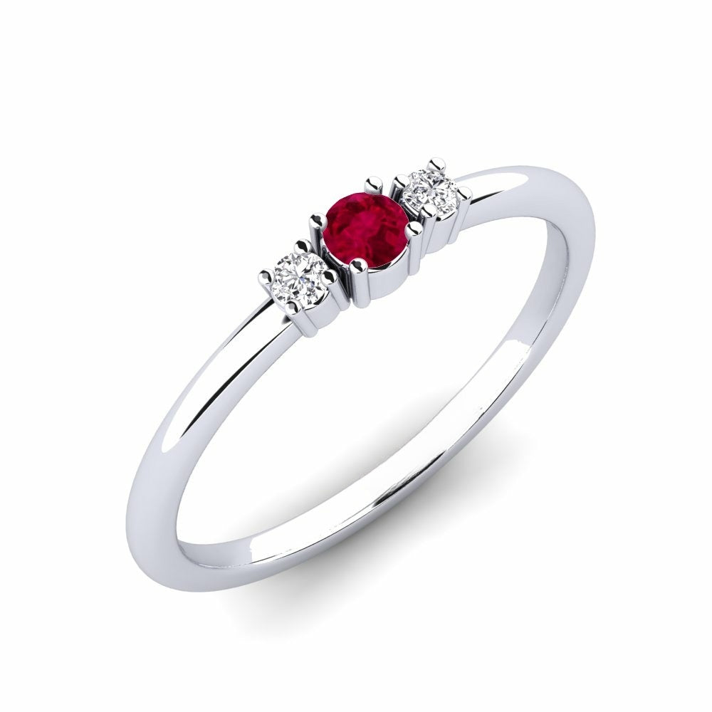 Three Stone Band Nature Ruby Ring