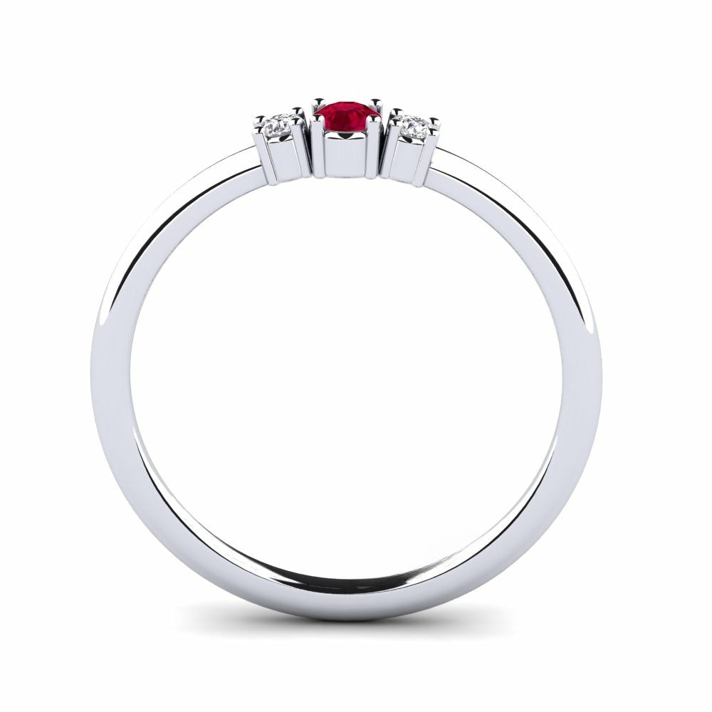 Three Stone Band Nature Ruby Ring