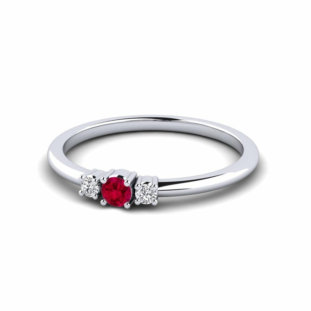 Three Stone Band Nature Ruby Ring