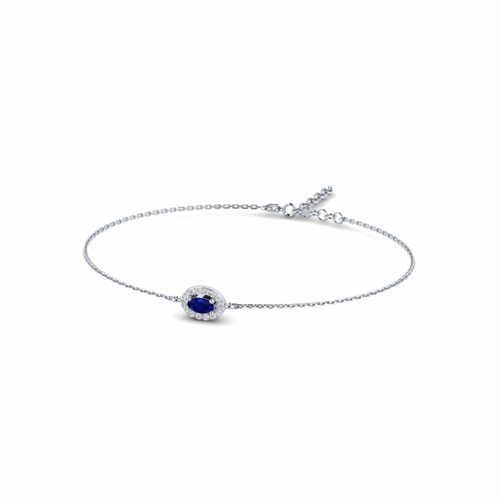 Nature Sapphire Bracelet One Halo stone Design