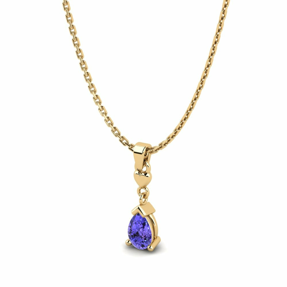 Nature Gemstone Pendant Nature Tanzanite Pear Shape