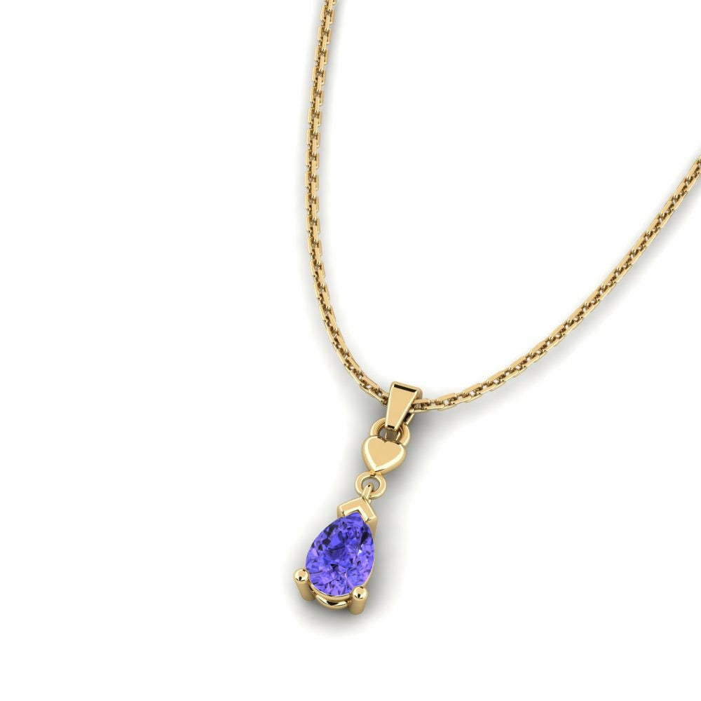 Nature Gemstone Pendant Nature Tanzanite Pear Shape