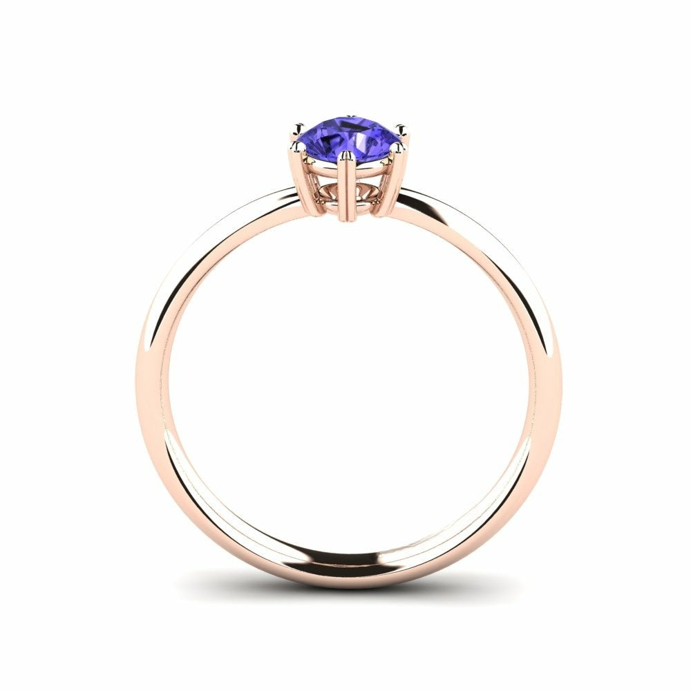 Nature Tanzanite Six-Prong Setting Solitaire Ring