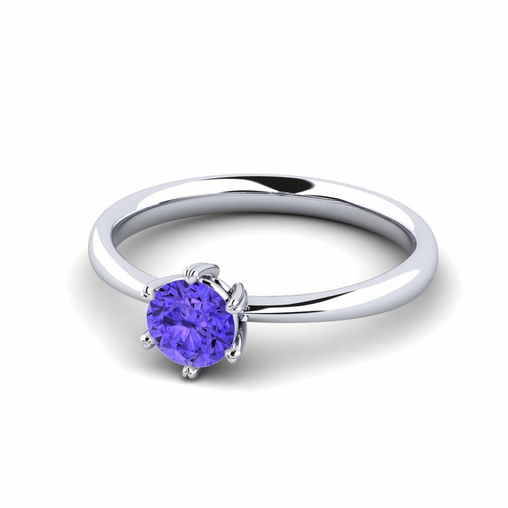 Nature Tanzanite Six-Prong Setting Solitaire Ring