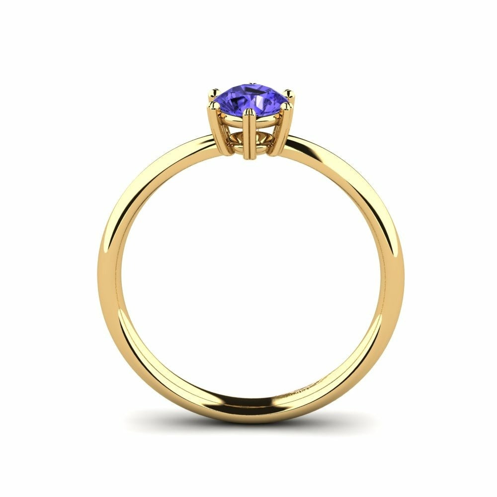 Nature Tanzanite Six-Prong Setting Solitaire Ring