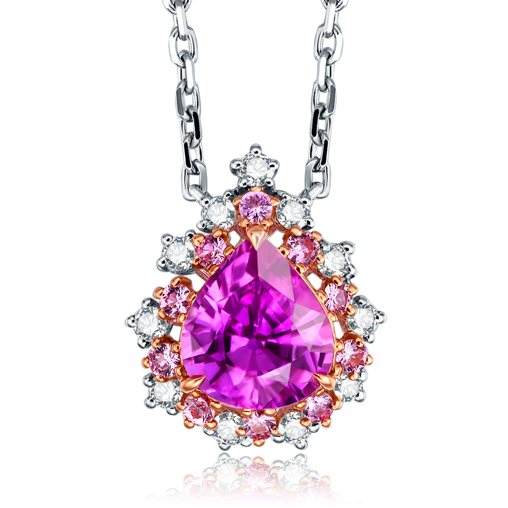 Pink purple sapphire pendant