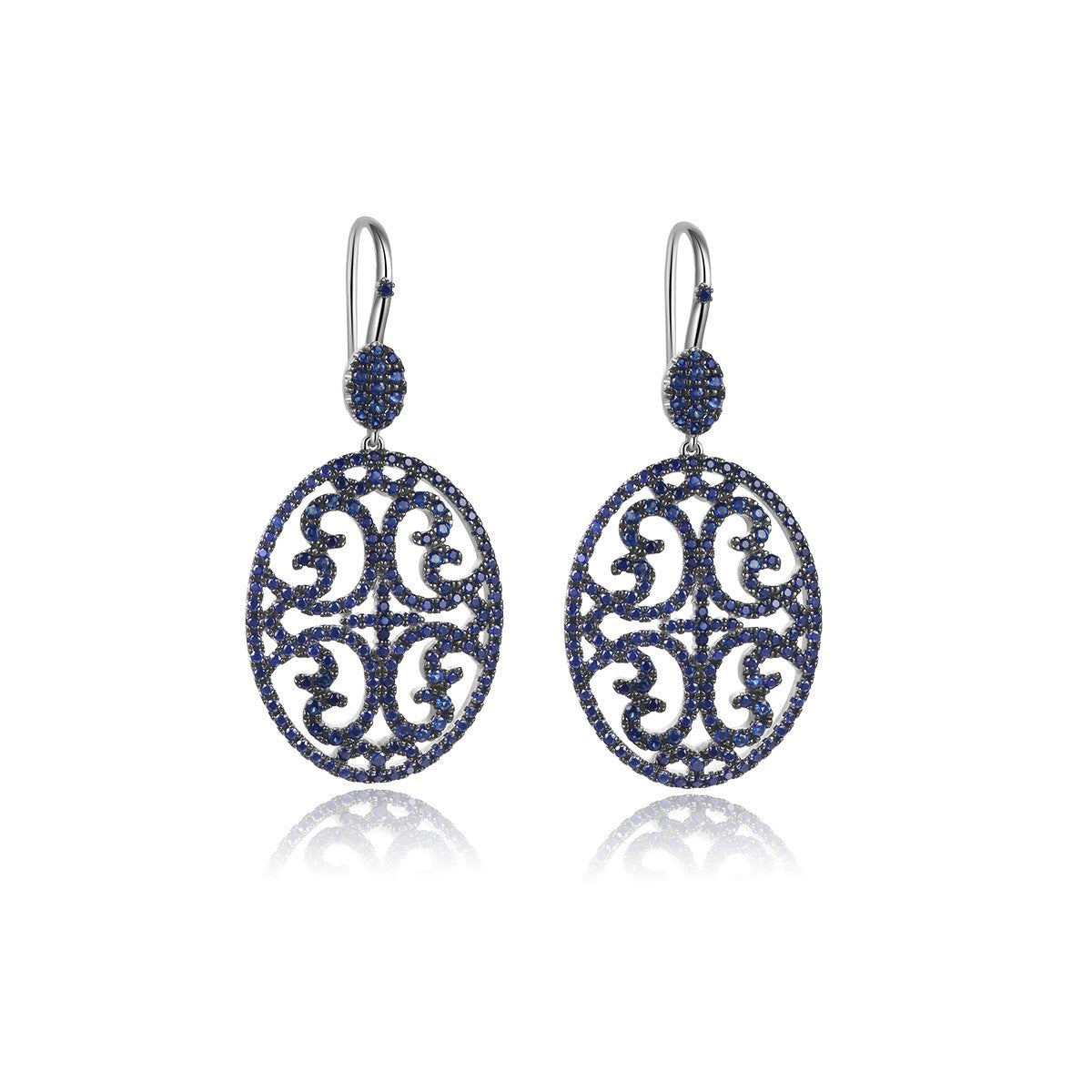 2.347Ct Blue Sapphire Earrings