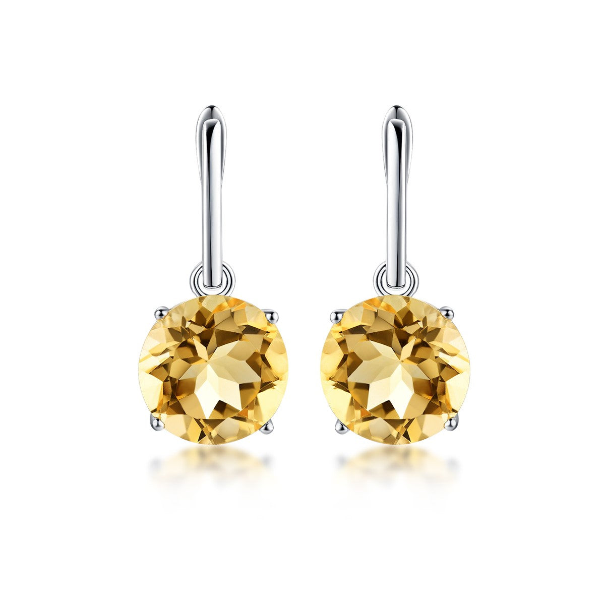 Nature Brilliant Citrine Dangle Earrings at Kalosgem