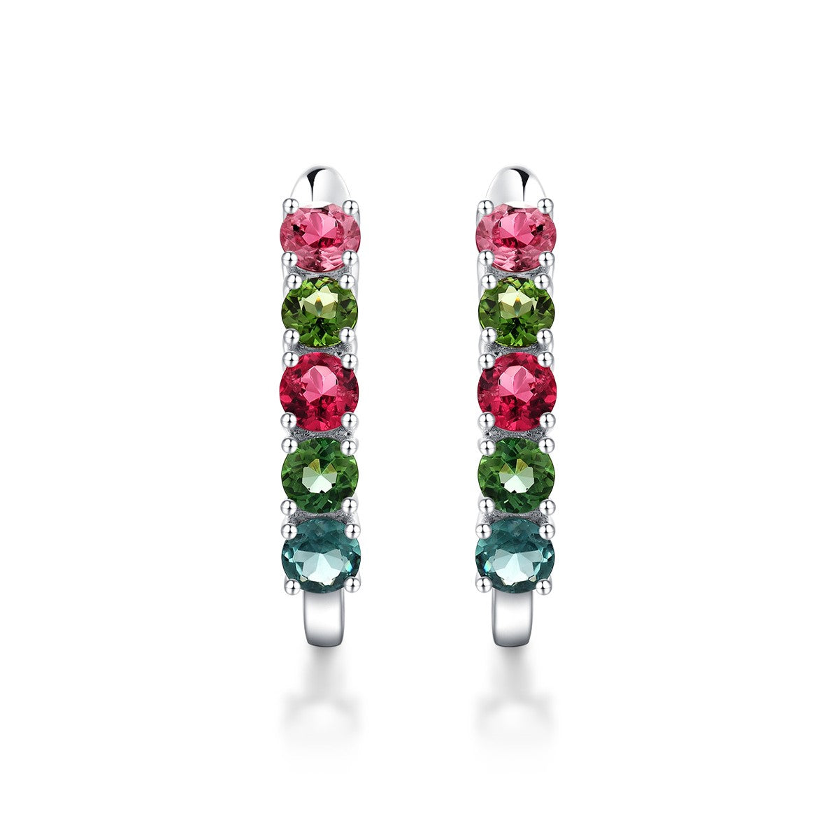 Multi-Colour Tourmaline Hook Earrings