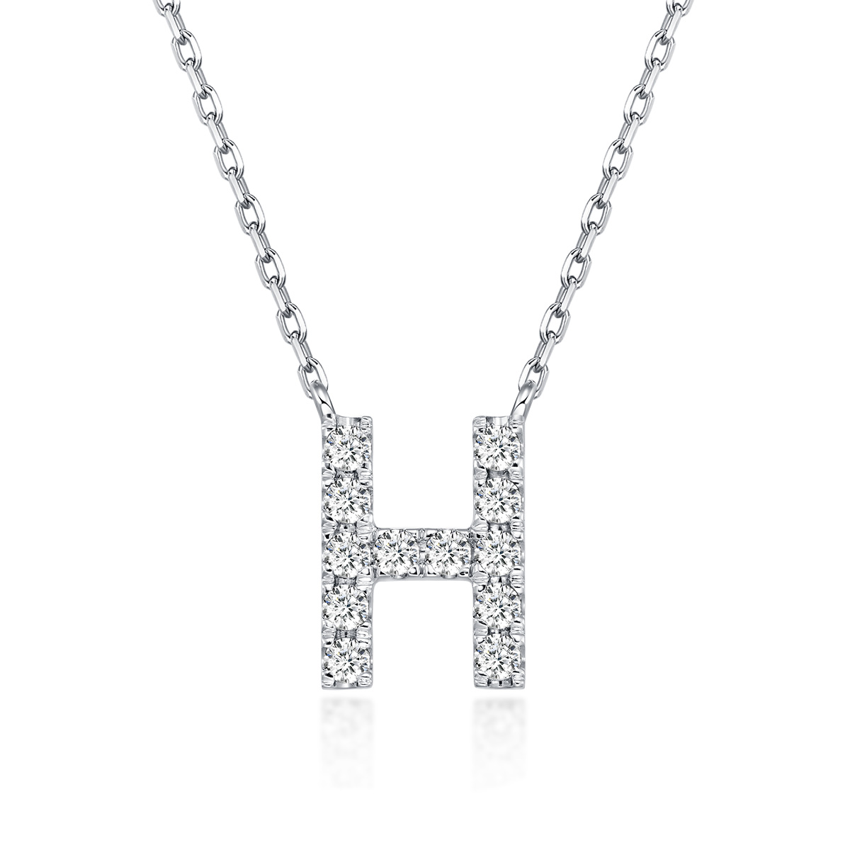 Initial Diamond Necklace - H