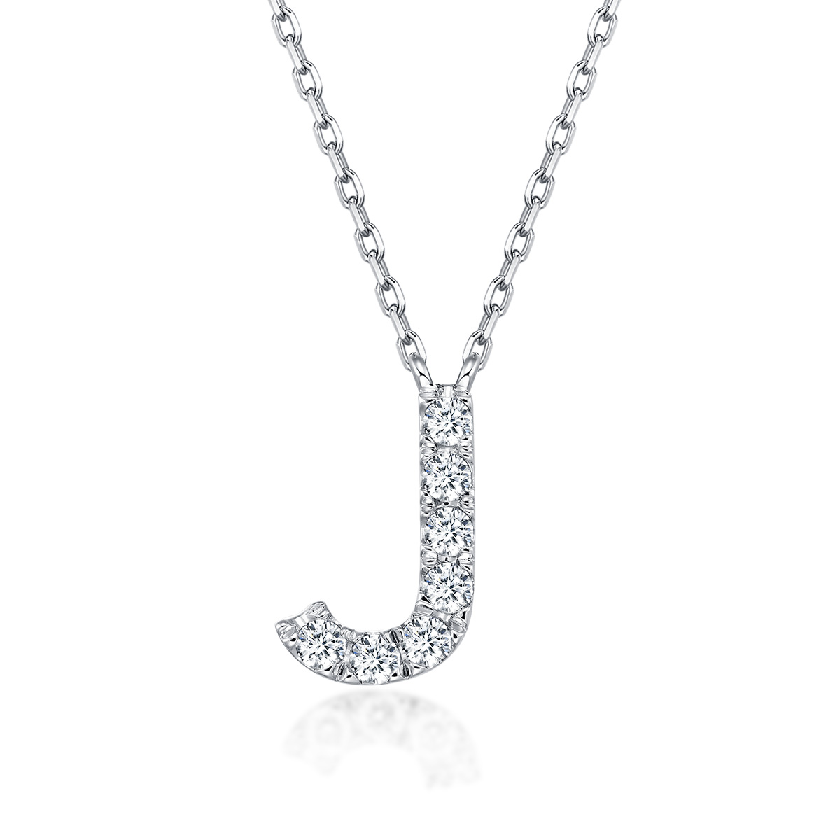 Initial Diamond Necklace - J