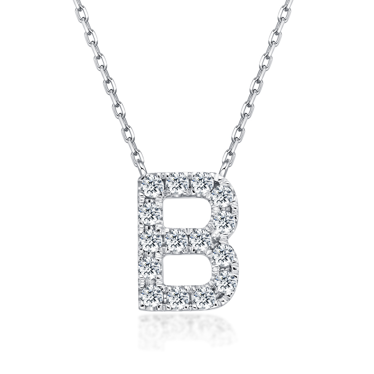 Initial Diamond Necklace - B