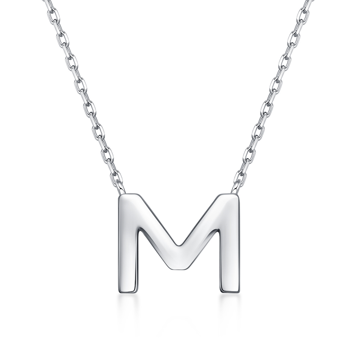 Initial White Gold Necklace - M