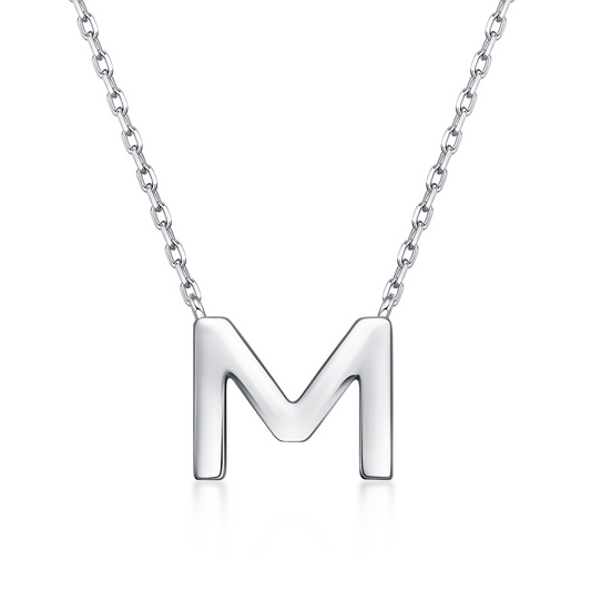 Initial White Gold Necklace - M