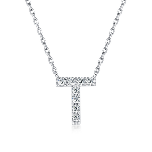 Initial Diamond Necklace - T