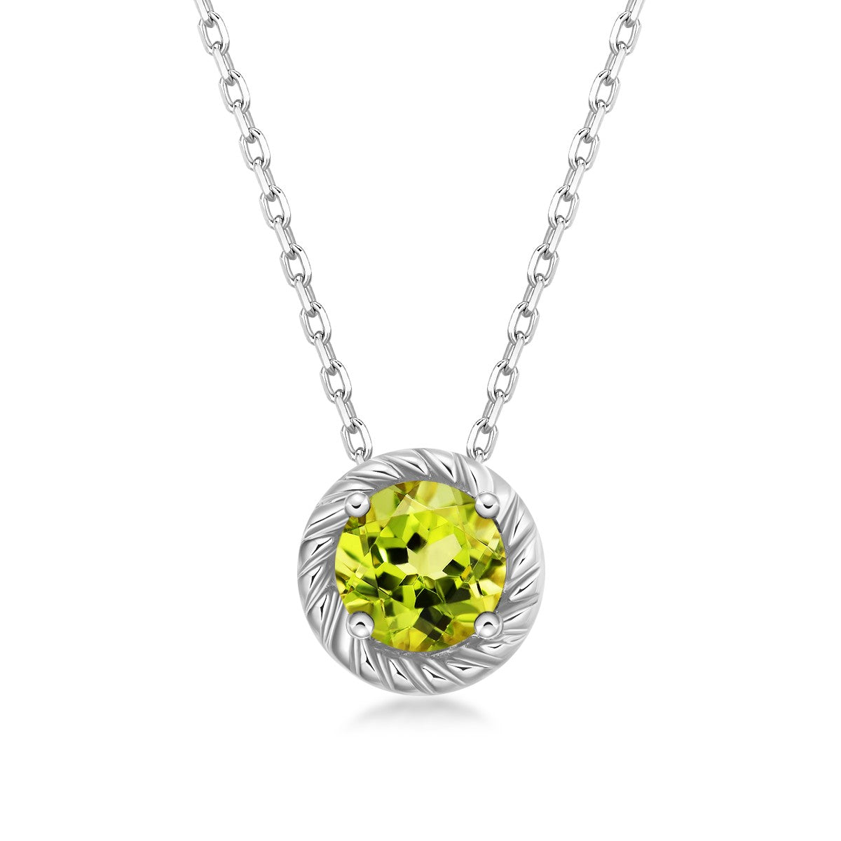 August Birthstone Nature Peridot Necklace