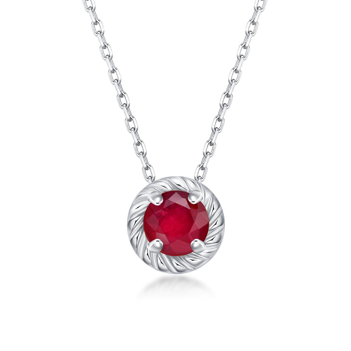 July Birthstone Ruby Necklace