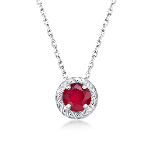 July Birthstone Ruby Necklace