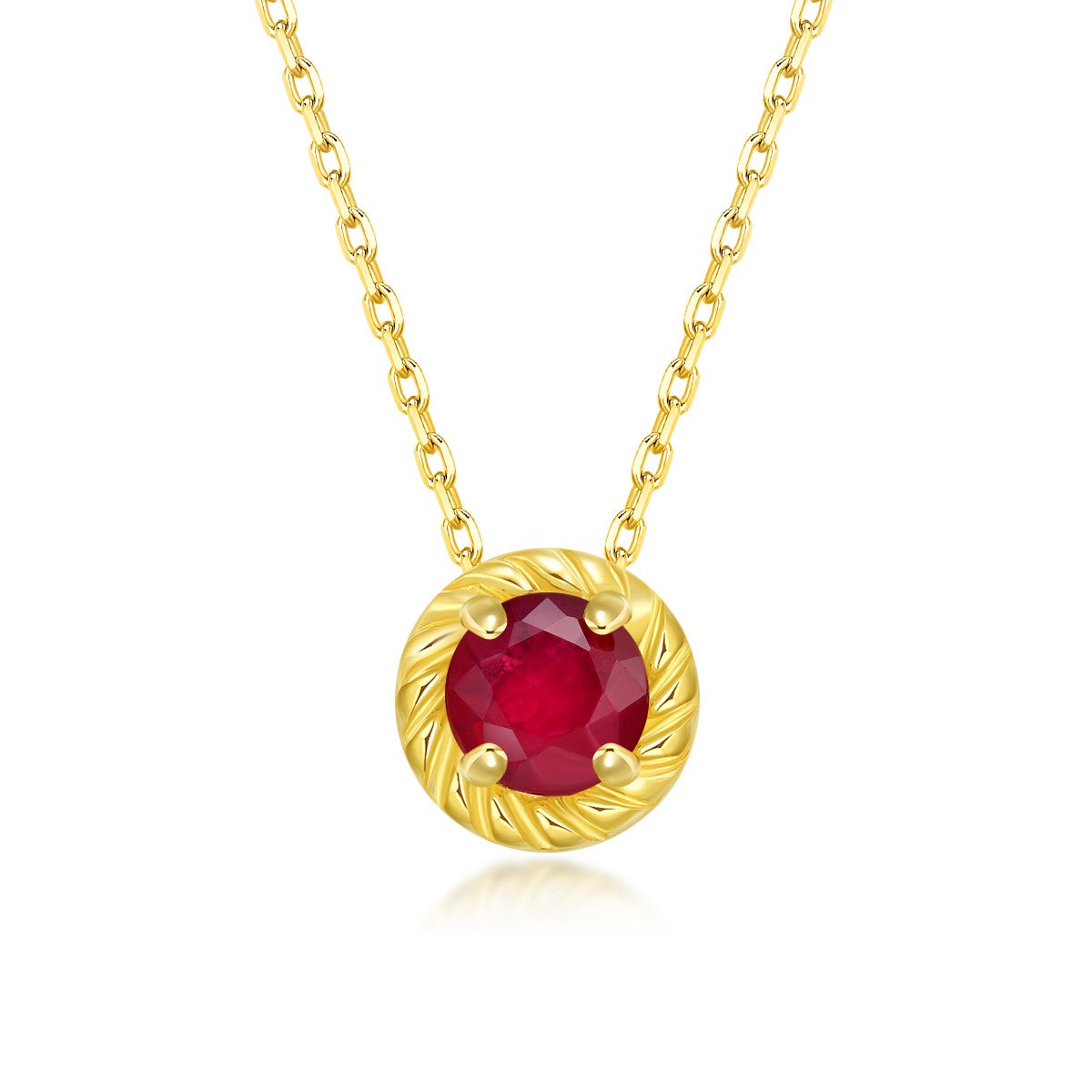 July Birthstone Ruby Necklace