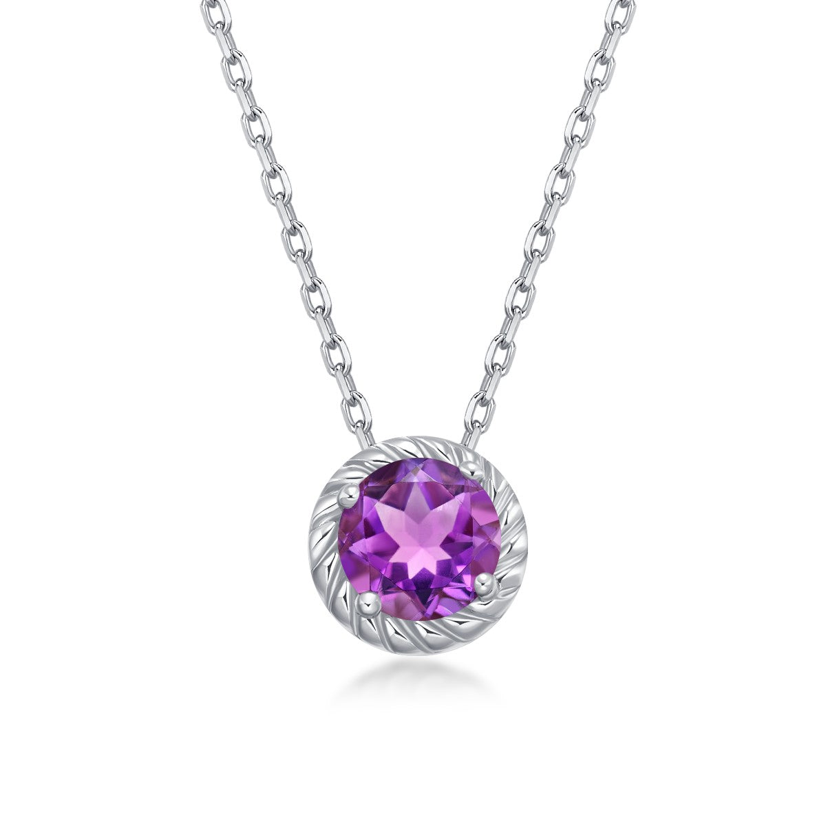 February Birthstone Nature Amethyst Necklace