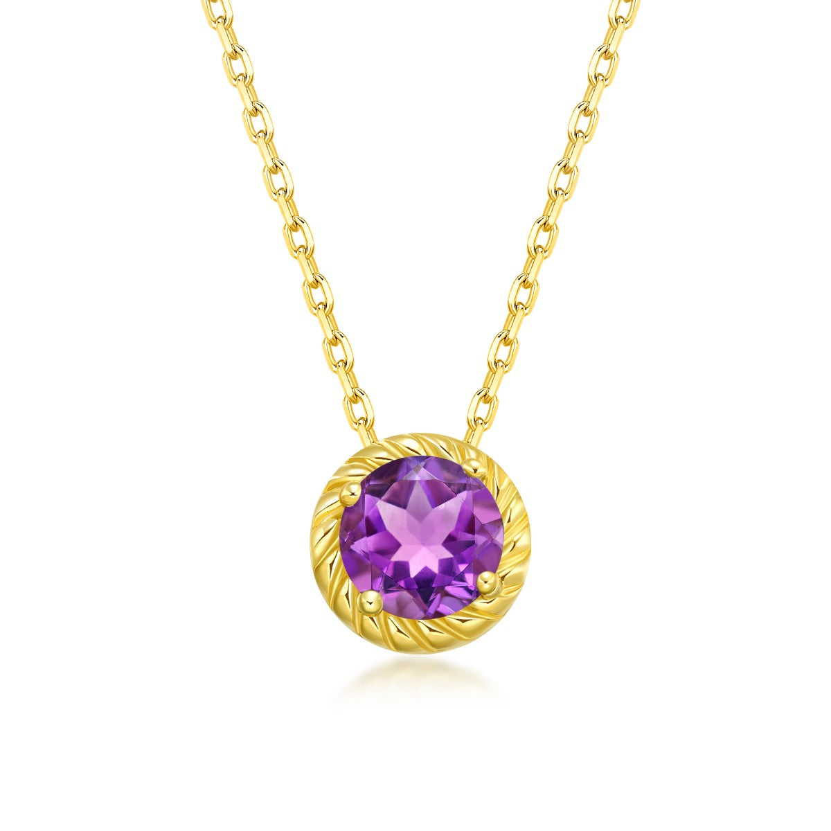 February Birthstone Nature Amethyst Necklace