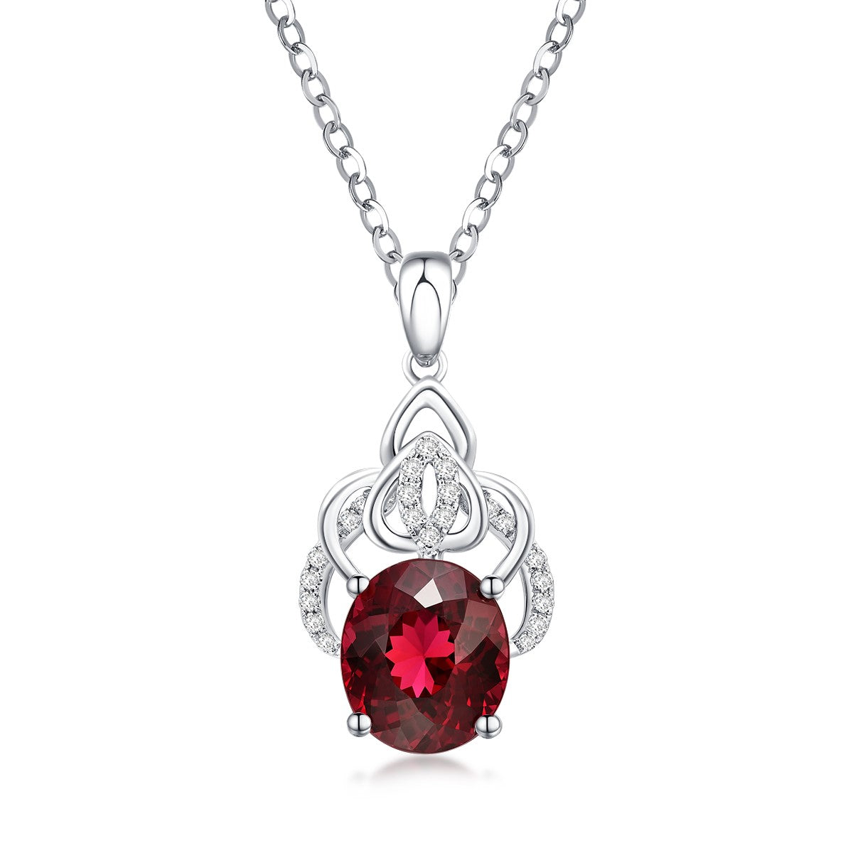 Nature Garnet Pendant With Diamond