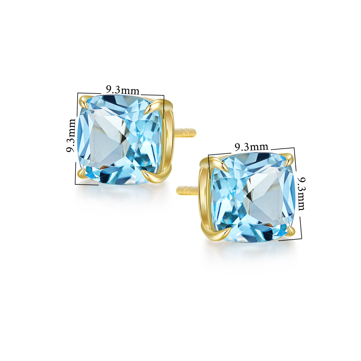 7.67Carat Blue Topaz Earrings Set with Diamond