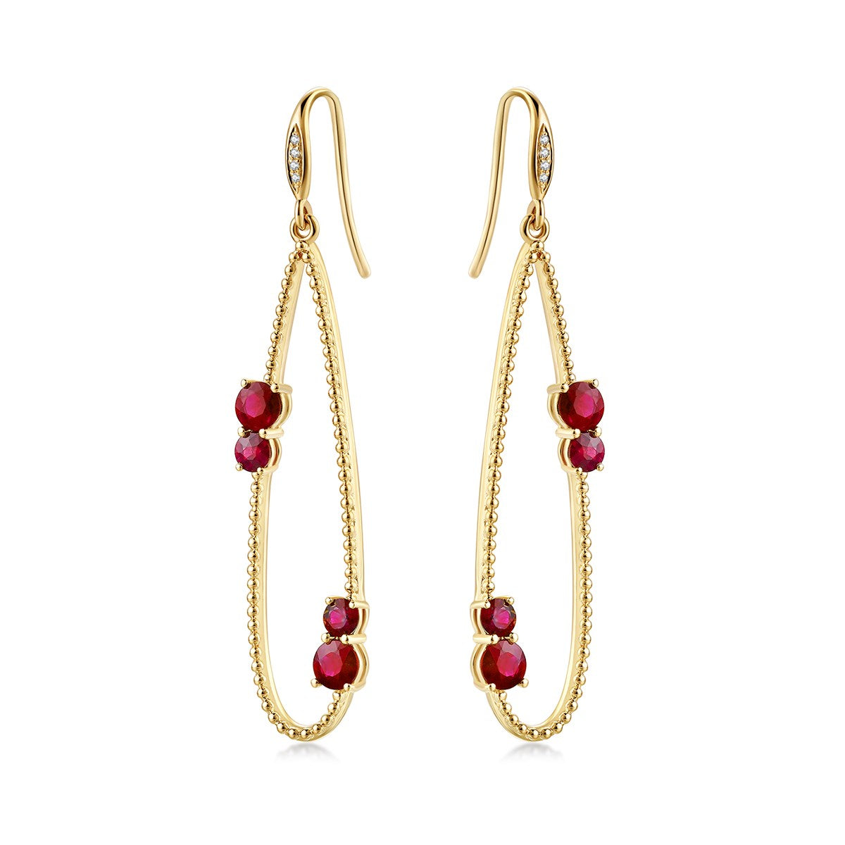 Large Ruby Earrings with diamond 1.41ct