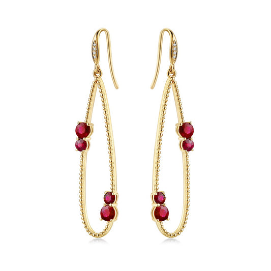 Large Ruby Earrings with diamond 1.41ct