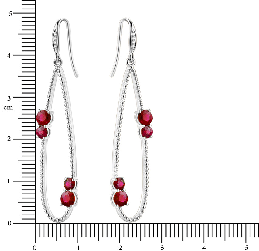 Large Ruby Earrings with diamond 1.41ct