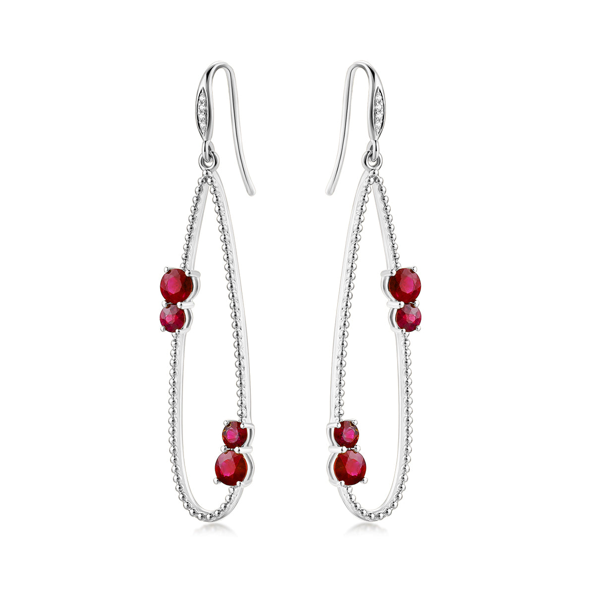 Large Ruby Earrings with diamond 1.41ct