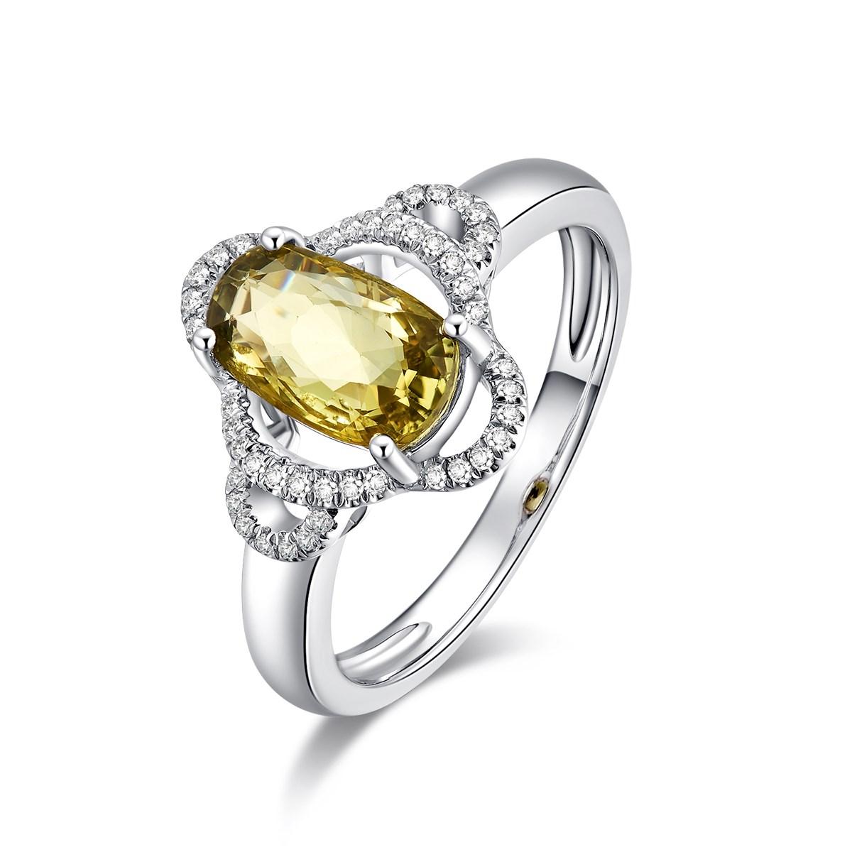 2.1ct Oval Nature Lemon Yellow Sapphire Ring