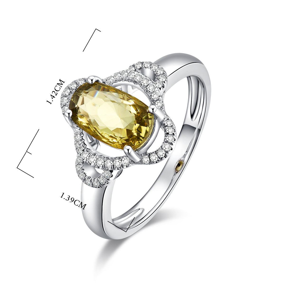 2.1ct Oval Nature Lemon Yellow Sapphire Ring