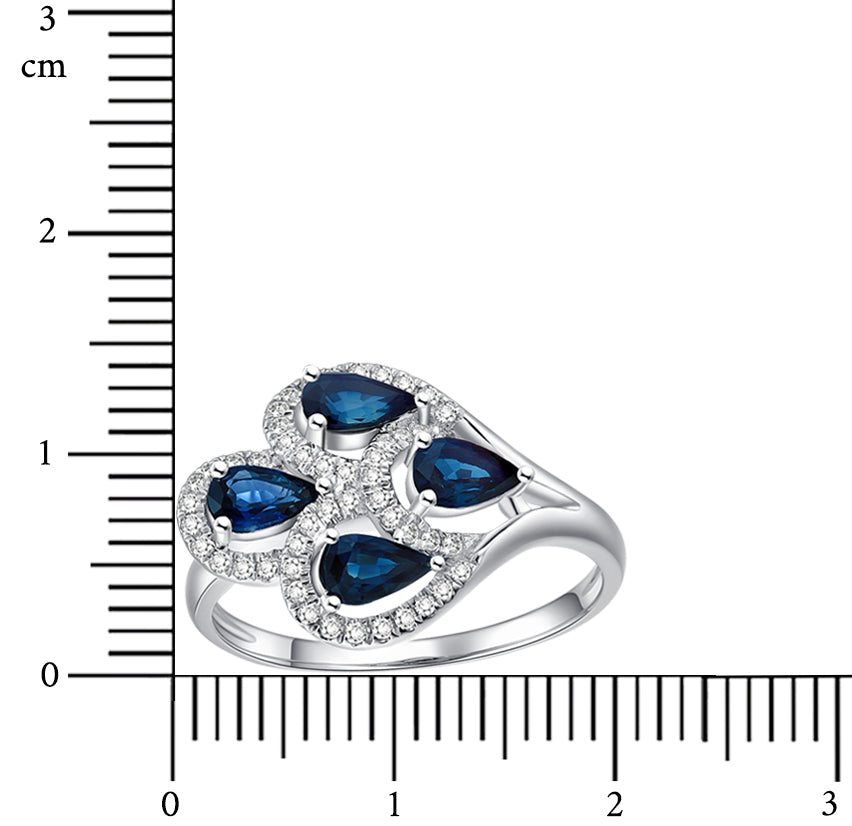 Pear Denim Blue Sapphire Ring