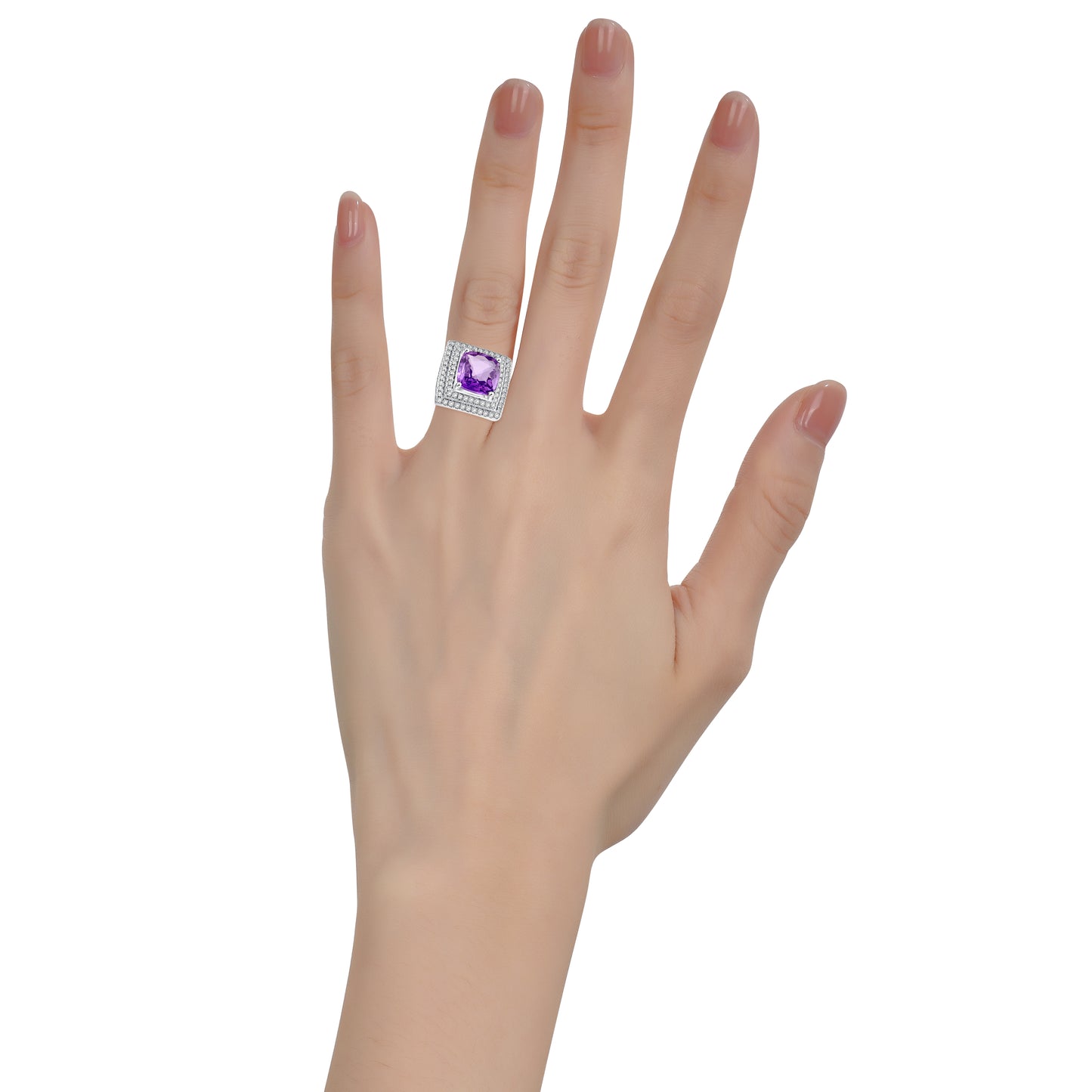 1.02ct Cushion Lavender Nature Purple Sapphire Ring