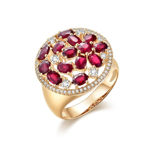 Nature Ruby Ring Set with Diamond from Kalosgem