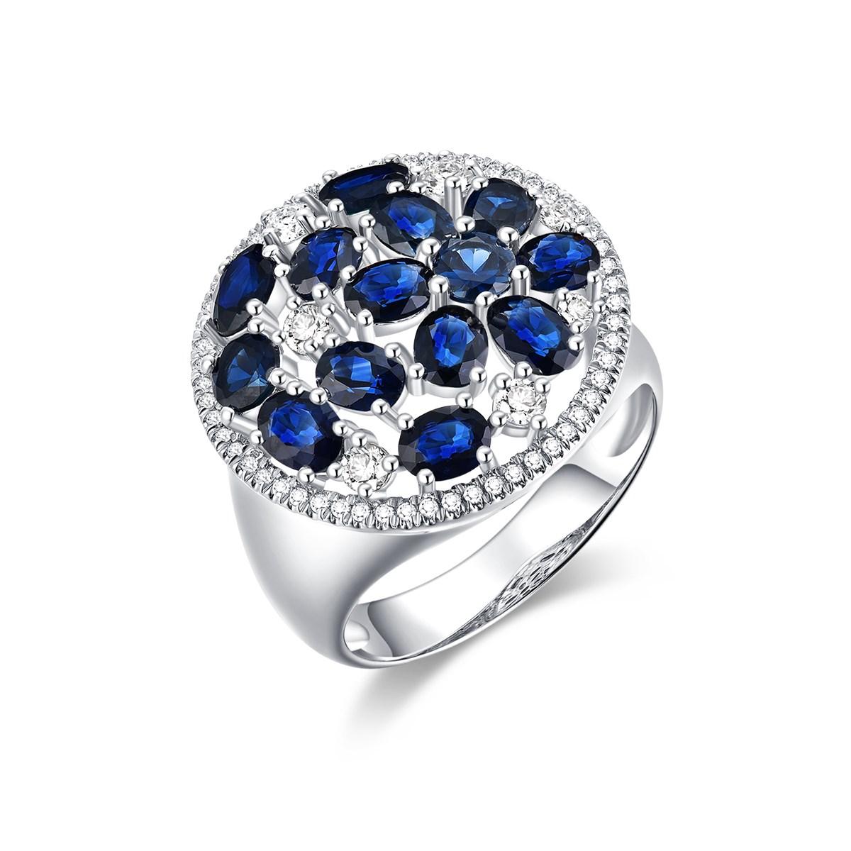 Oval Deep Blue Sapphire Ring