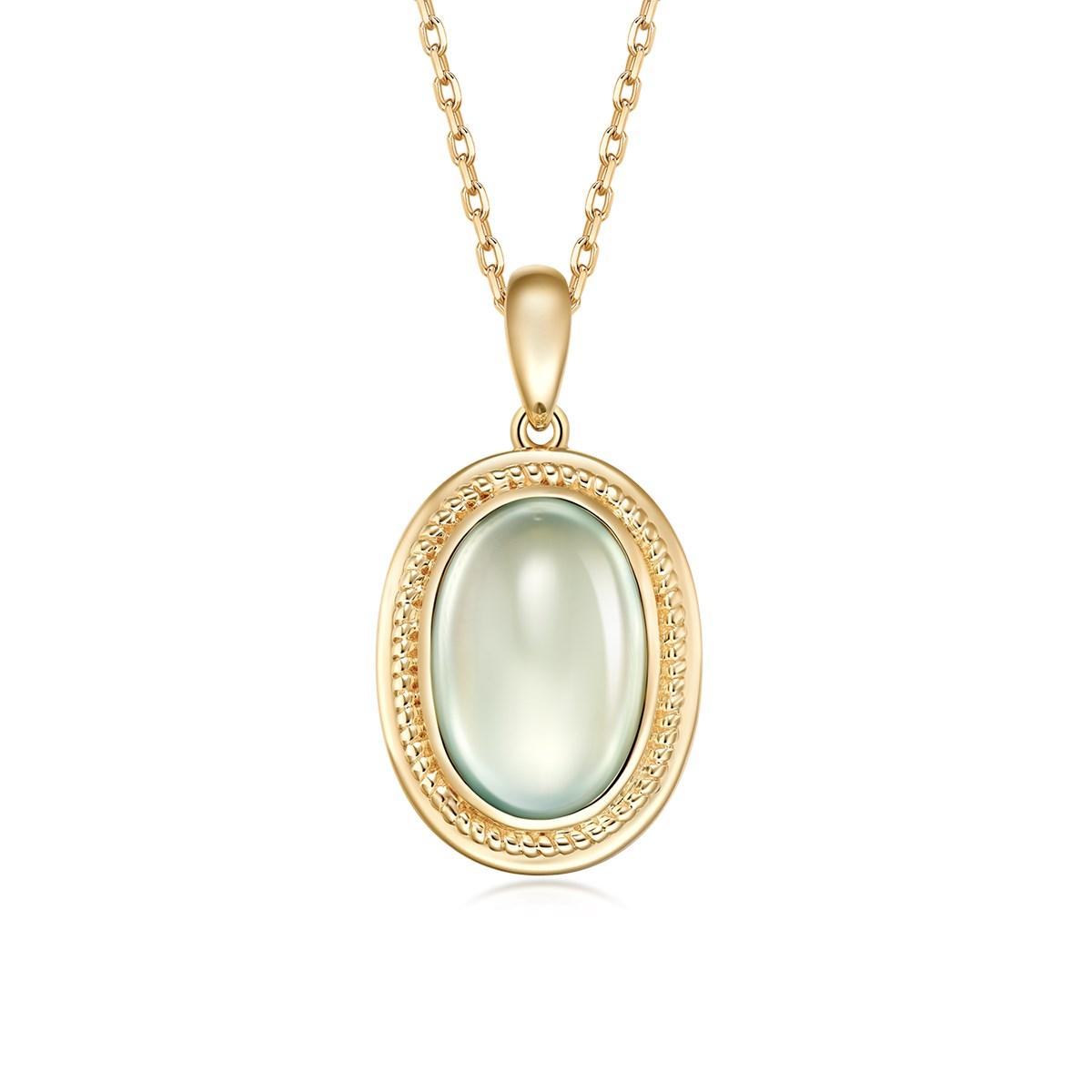 7.425Carat Green Prehnite Necklace