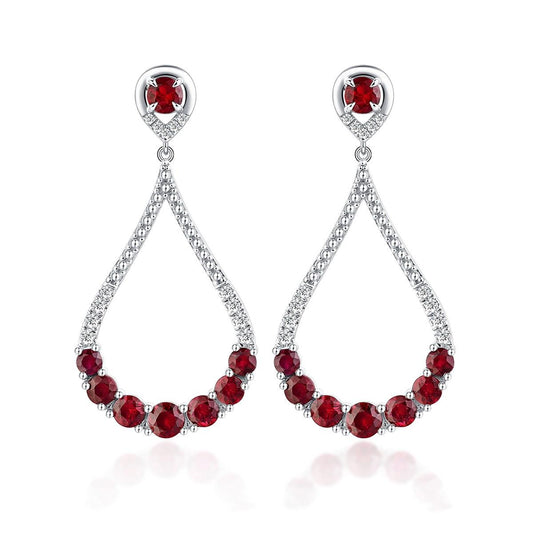 1.94Carat Nature Ruby Earrings with Diamond