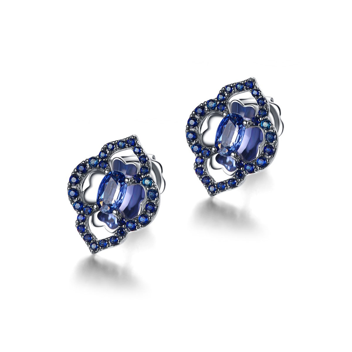 0.604Ct Blue Sapphire Earrings