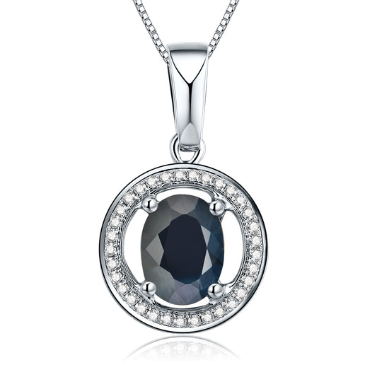 Nature Black Blue Sapphire Pendant