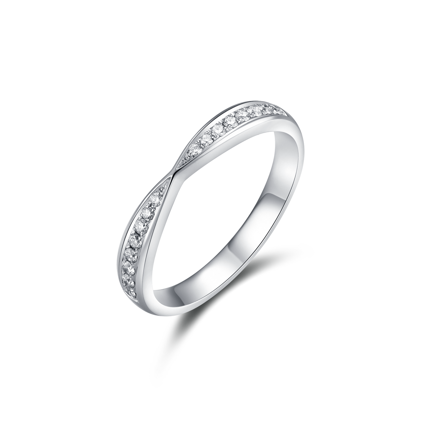 diamond ring set with 18k white gold