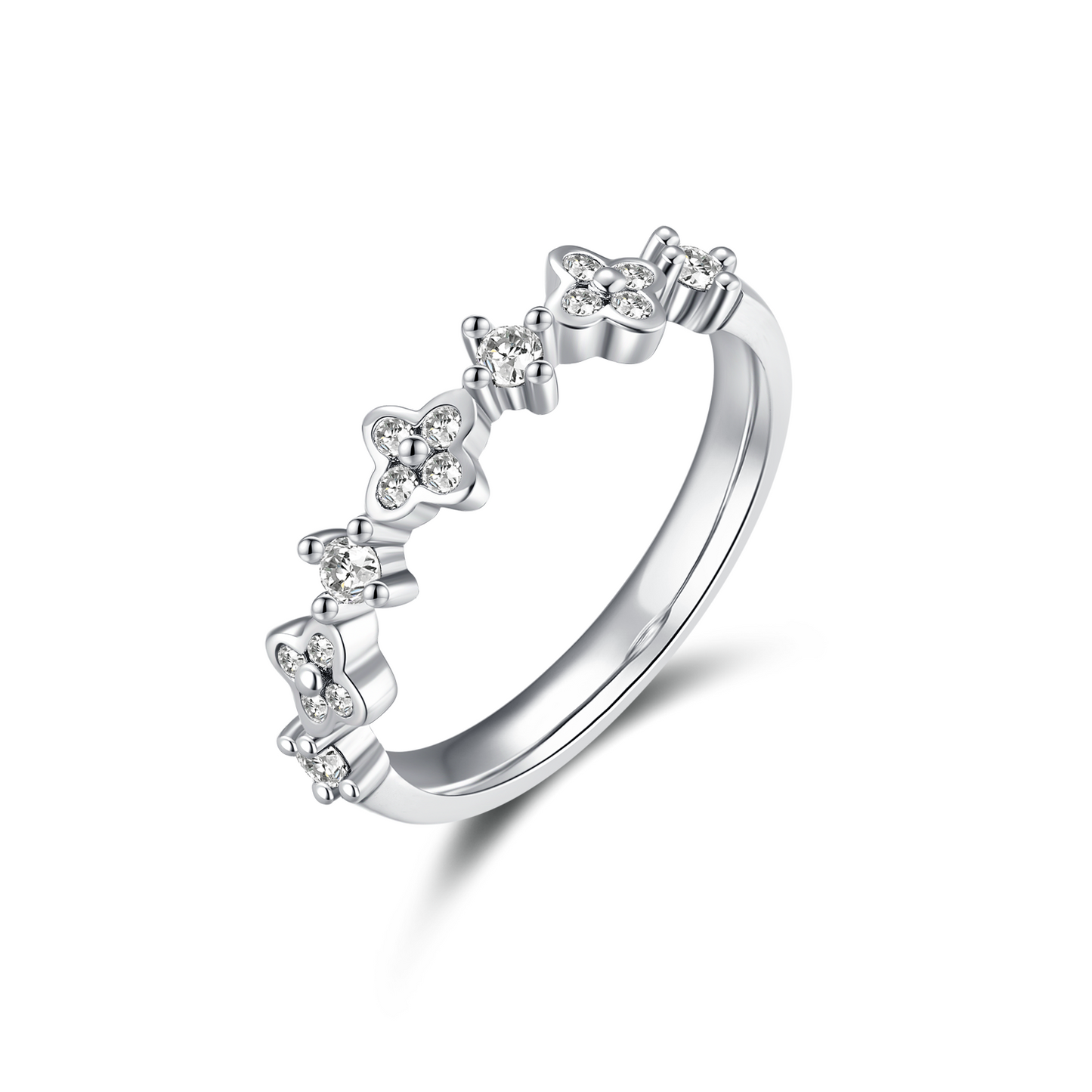 diamond ring set with 18k white gold