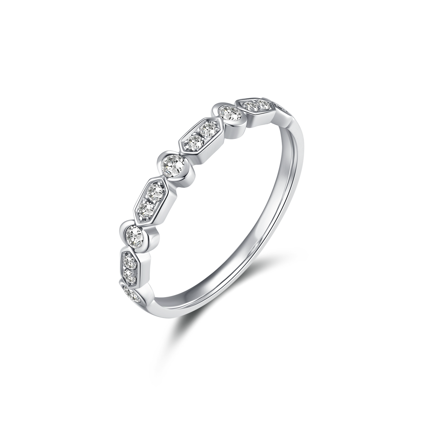 Diamond ring band set with 18 white gold