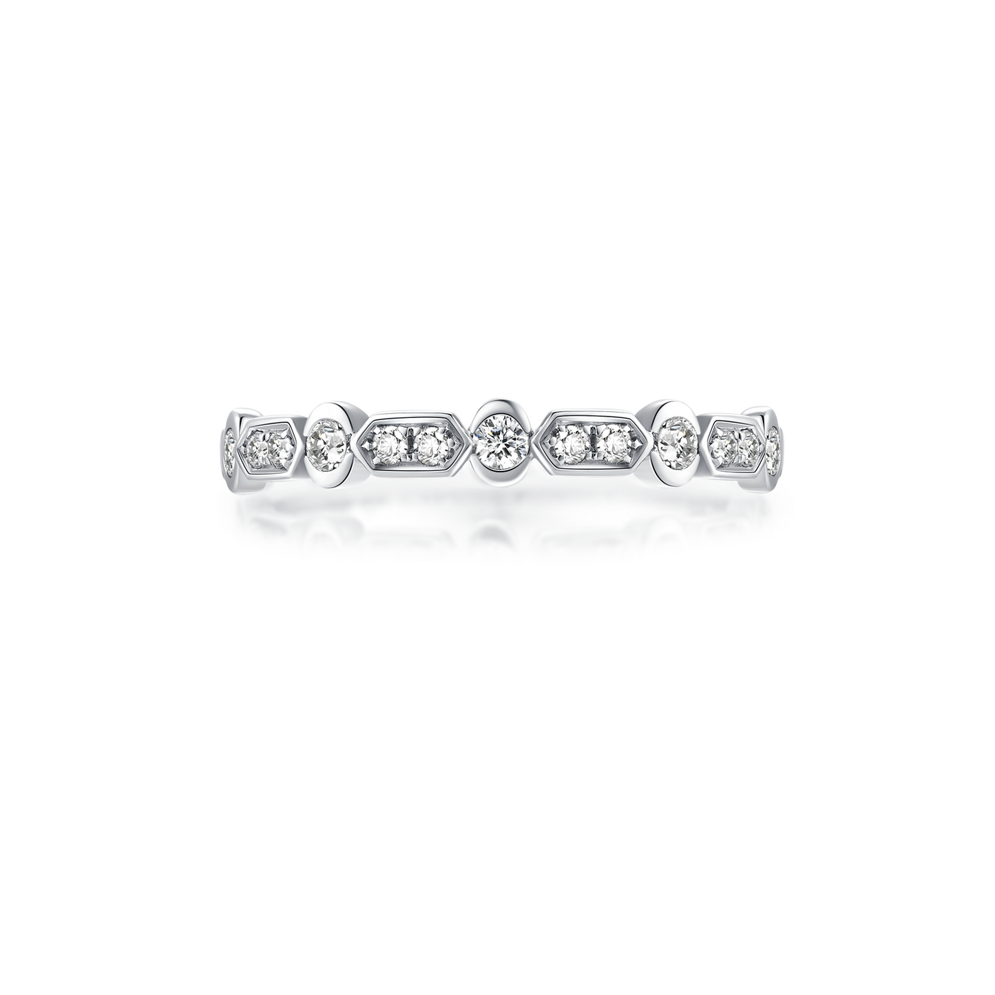 Diamond ring band set with 18 white gold