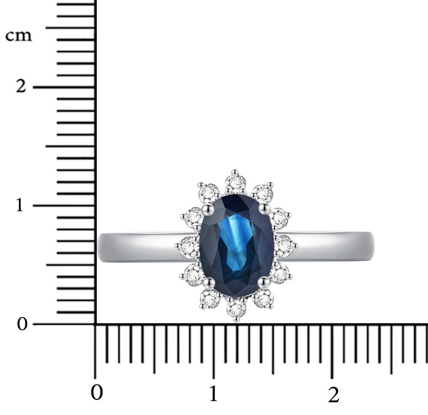 Sapphire Ring set with white sapphire