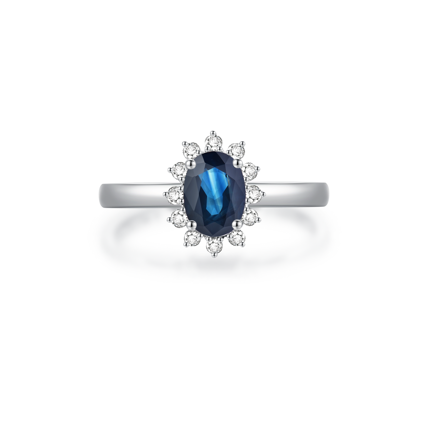 Sapphire Ring set with white sapphire