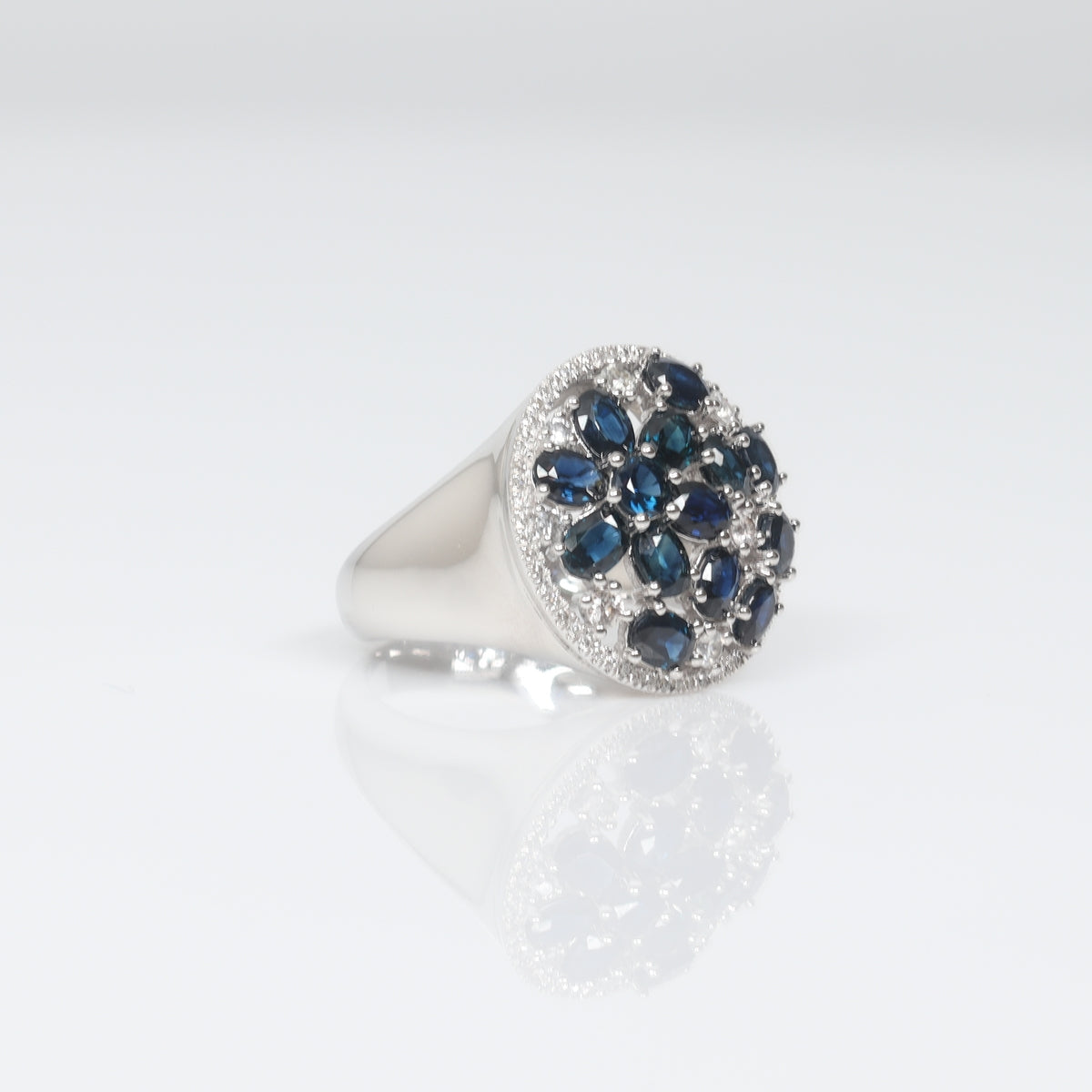 Oval Deep Blue Sapphire Ring